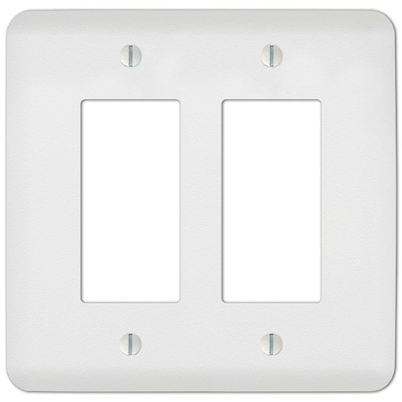 Livewire Perry Textured 2 Gang Stamped Steel Rocker Wall Plate, White LI2189466